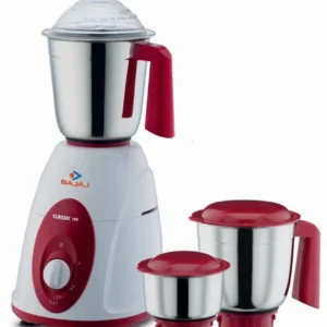 BAJAJ Classic 750 750 W Mixer Grinder  (Classic 750 | 3 Jars | white//red)
