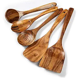 5 PCS Wooden Spurtles Spoons