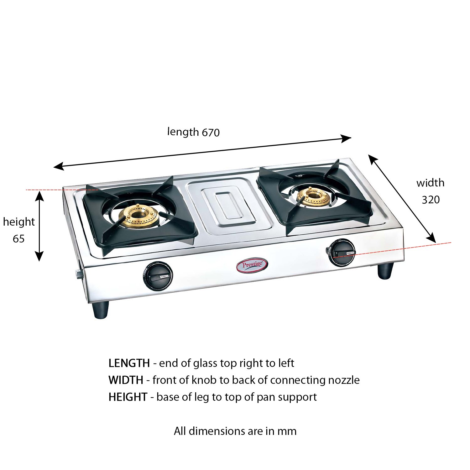 Prestige Stainless Steel 2 Burners Gas Stove - Image 5